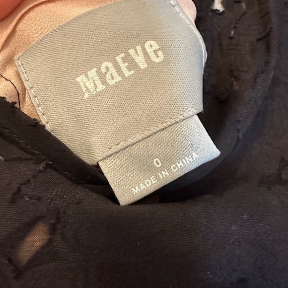 NWOT Maeve (Anthropologie) Black Lace Appliqué Dress (Size 0) - Picture 8 of 14